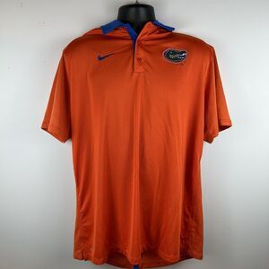 Nike Florida Gators Men’s SS Polo Dri Fit Size XL Orange W Blue Accents